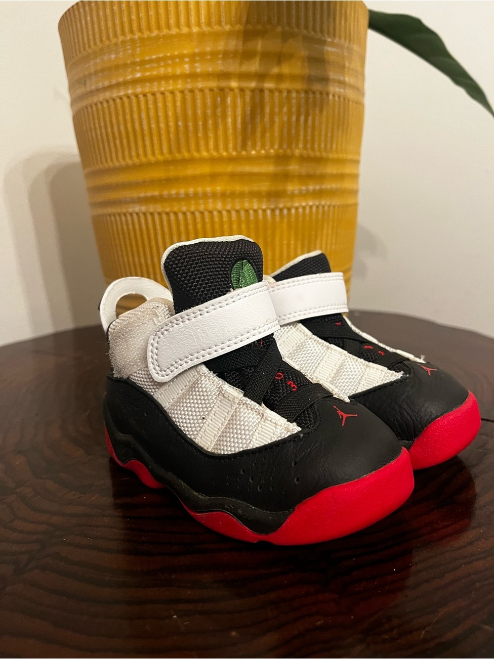 Jordan Kids' Black White Red Velcro